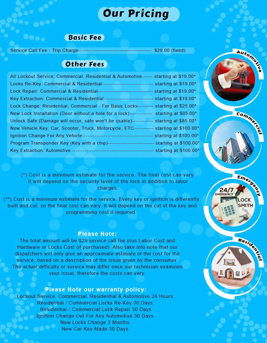 Columbus Master Locksmith, Columbus, OH 614-321-2436 - Pricelist-13